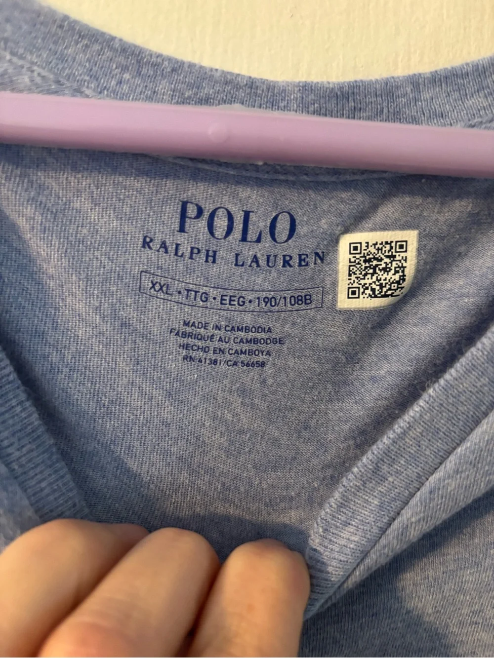Polo Ralph Lauren Men's Blue Solid Logo V-Neck Short Sleeve T-Shirt XXL